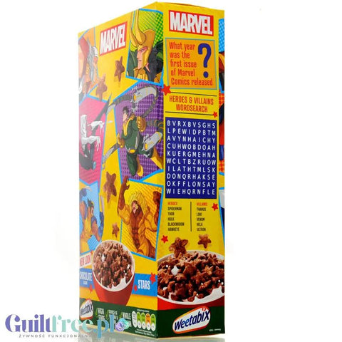 Weetabix Marvel Chocolate Stars - pełnoziarniste płatki śniadaniowe z żelazem i witaminami by Weetabix (weetabix-marvel-chocolate-stars-pelnoziarniste-platki-sniadaniowe-z-zelazem-i-witaminami)