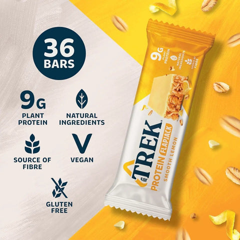 Trek Protein Flapjack Smooth Lemon - wegański bezglutenowy baton białkowy z polewą cytrynową by Trek (trek-protein-flapjack-smooth-lemon-weganski-bezglutenowy-baton-bialkowy-z-polewa-cytrynowa)