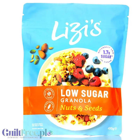 Lizi's Low Sugar Nuts and Seeds 400g - granola płatki śniadaniowe bez dodatku cukru by Lizi's Granola (lizi-s-low-sugar-nuts-and-seeds-400g-granola-platki-sniadaniowe-bez-dodatku-cukru)
