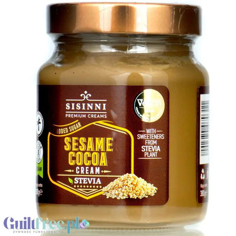 Sisinni Premium Creams Sesame Cocoa Cream Stevia - krem sezamowo-kakaowy, bez cukru, ze stewią by Sisini (sisinni-premium-creams-sesame-cocoa-cream-stevia-krem-sezamowo-kakaowy-bez-cukru-ze-stewia)