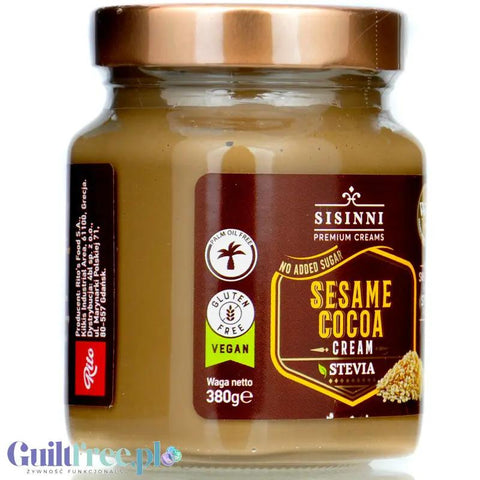 Sisinni Premium Creams Sesame Cocoa Cream Stevia - krem sezamowo-kakaowy, bez cukru, ze stewią by Sisini (sisinni-premium-creams-sesame-cocoa-cream-stevia-krem-sezamowo-kakaowy-bez-cukru-ze-stewia)