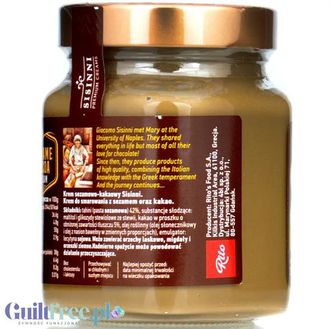 Sisinni Premium Creams Sesame Cocoa Cream Stevia - krem sezamowo-kakaowy, bez cukru, ze stewią by Sisini (sisinni-premium-creams-sesame-cocoa-cream-stevia-krem-sezamowo-kakaowy-bez-cukru-ze-stewia)