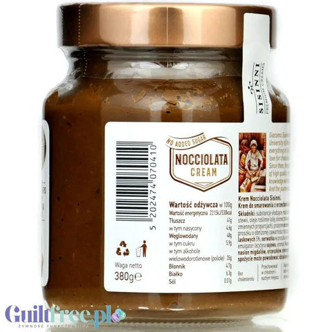 Sisinni Premium Creams Nocciolata Cream Stevia - krem z orzechami laskowymi i kakao, bez cukru, ze stewią by Sisini (sisinni-premium-creams-nocciolata-cream-stevia-krem-z-orzechami-laskowymi-i-kakao-bez-cukru-ze-stewia)
