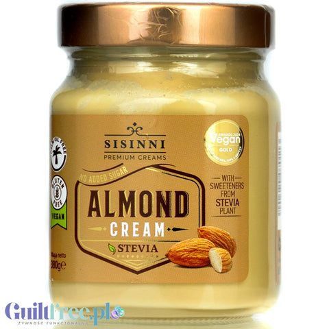 Sisinni Premium Creams Almond Cream Stevia - krem Migdałowy, bez cukru, ze stewią by Sisini (sisinni-premium-creams-almond-cream-stevia-krem-migdalowy-bez-cukru-ze-stewia)