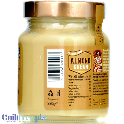 Sisinni Premium Creams Almond Cream Stevia - krem Migdałowy, bez cukru, ze stewią by Sisini (sisinni-premium-creams-almond-cream-stevia-krem-migdalowy-bez-cukru-ze-stewia)