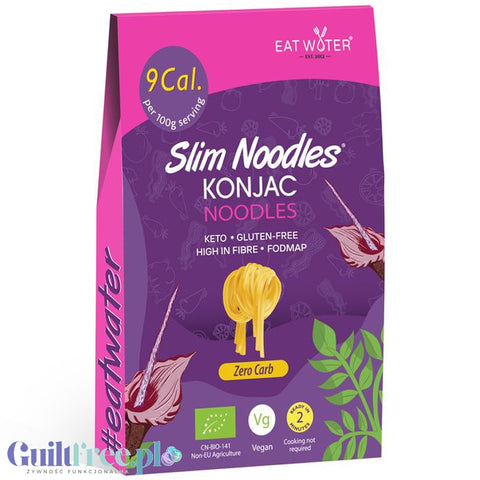 Slim Noodles Eat Water Makaron Konjac Noodles - wegański keto makaron bez glutenu 9kcal, nitki by Slim Noodles Eat Water (slim-noodles-eat-water-makaron-konjac-noodles-weganski-keto-makaron-bez-glutenu-9kcal-nitki)