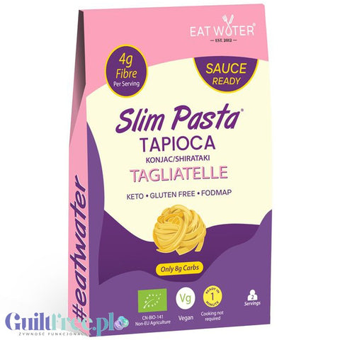 Slim Pasta Eat Water Tapiocca Konjac, Tagliatelle - bio makaron shirataki z tapioką, wstążki by Slim Noodles Eat Water (slim-pasta-eat-water-tapiocca-konjac-tagliatelle-bio-makaron-shirataki-z-tapioka-wstazki)