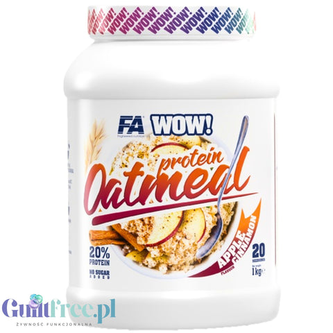 FA WOW! Protein Oatmeal Apple & Cinnamon 1 kg - owsianka proteinowa, smak Szarlotka & Cynamon by Fitness Authority (fa-wow-protein-oatmeal-apple-cinnamon-1-kg-owsianka-proteinowa-smak-szarlotka-cynamon)