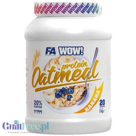 FA WOW! Protein Oatmeal Banana 1kg - bananowa owsianka proteinowa instant by Fitness Authority (fa-wow-protein-oatmeal-banana-1kg-bananowa-owsianka-proteinowa-instant)