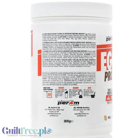 per4m® Per4m Egg White Protein White Chocolate Hazelnut - odżywka białkowa z białek jaj albuminy - Protein Supplements