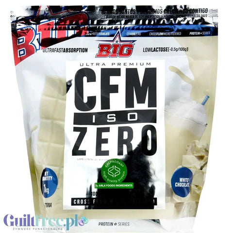 BIG® CFM ISO Zero, White Chocolate 1kg - odżywka białkowa WPI92 CFM Lacprodan®, biała czekolada by MAX Protein® (big-cfm-iso-zero-white-chocolate-1-kg-odzywka-bialkowa-wpi92-cfm-lacprodan-biala-czekolada)