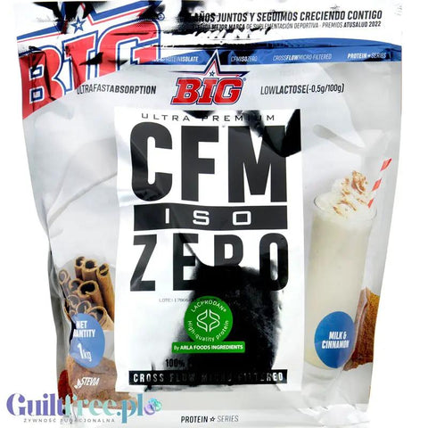 BIG® CFM ISO Zero, Milk & Cinnamon 1kg - ekskluzywna odżywka białkowa WPI92 CFM Lacprodan®, smak Mleko z Cynamonem by MAX Protein® (big-cfm-iso-zero-milk-cinnamon-1kg-ekskluzywna-odzywka-bialkowa-wpi92-cfm-lacprodan-smak-mleko-z-cynamonem)