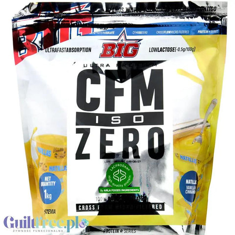 BIG® CFM ISO Zero, Vanilla & Cinnamon 1kg - ekskluzywna odżywka białkowa WPI Lacprodan® 90%, smak Mleko z Cynamonem by MAX Protein® (big-cfm-iso-zero-vanilla-cinnamon-1-kg-ekskluzywna-odzywka-bialkowa-wpi-cfm-provon-90-smak-mleko-z-cynamonem)