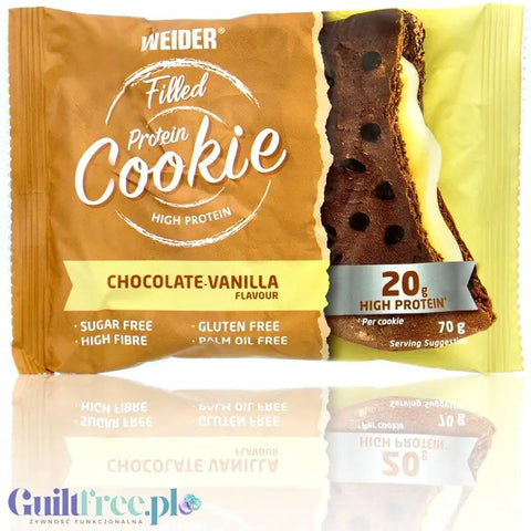 Weider Protein Cookie Chocolate - Vanilla - wysokobiałkowe czekoladowe ciastko z kawałkami czekolady i waniliowym nadzieniem by WEIDER® (weider-protein-cookie-chocolate-vanilla-wysokobialkowe-czekoladowe-ciastko-z-kawalkami-czekolady-i-waniliowym-nadzieniem)