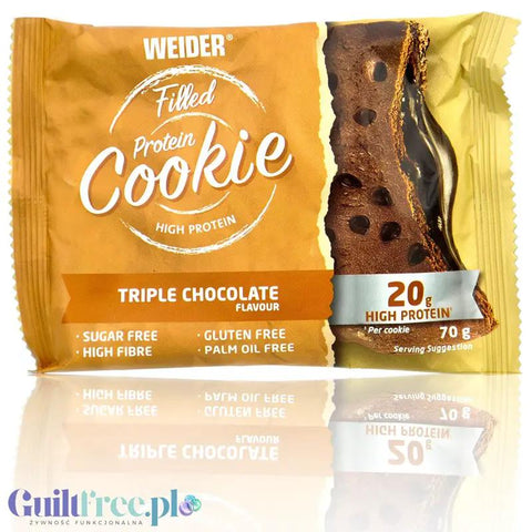 Weider Protein Cookie Triple Chocolate - wysokobiałkowe czekoladowe ciastko z kawałkami czekolady by WEIDER® (weider-protein-cookie-triple-chocolate-wysokobialkowe-czekoladowe-ciastko-z-kawalkami-czekolady)