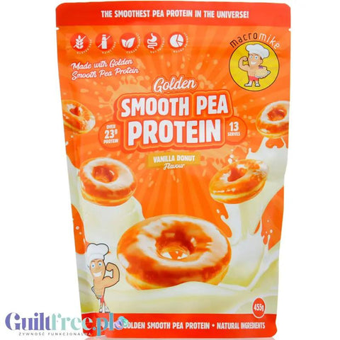 Macro Mike Pea Plant Protein, Vanilla Donut 455g - wegańska turbo kremowa odżywka bez glutenu, mleka i sukralozy by Macro Mike (macro-mike-pea-plant-protein-vanilla-donut-455g-weganska-turbo-kremowa-odzywka-bez-glutenu-mleka-i-sukralozy)