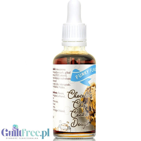 Funky Flavors Sweet Chocolate Chip Cookie Dough - słodzony aromat bez kcal, Masa Ciasteczkowa & Czekolada by Funky Flavors (funky-flavors-sweet-chocolate-chip-cookie-dough-50ml-slodzony-aromat-bez-cukru-bez-tluszczu-herbatniki-czekolada)