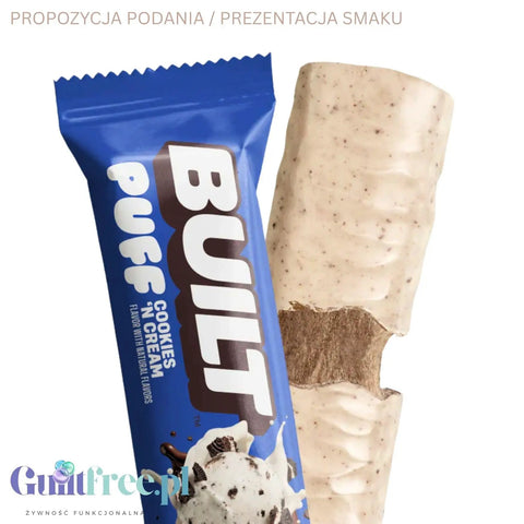 Built Bar Protein Puffs Cookies 'N Cream - proteinowy baton marshmallow w czekoladzie 17g białka & 150kcal by Built (built-bar-protein-puffs-cookies-n-cream-proteinowy-baton-marshmallow-w-czekoladzie-17g-bialka-140kcal)