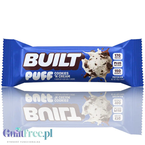 Built Bar Protein Puffs Cookies 'N Cream - proteinowy baton marshmallow w czekoladzie 17g białka & 150kcal by Built (built-bar-protein-puffs-cookies-n-cream-proteinowy-baton-marshmallow-w-czekoladzie-17g-bialka-140kcal)
