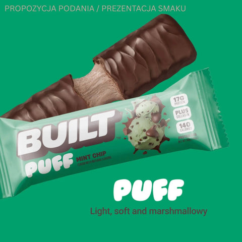 Built Bar Protein Puffs Mint Chip - proteinowy baton marshmallow w czekoladzie 17g białka & 140kcal by Built (built-bar-protein-puffs-mint-chip-proteinowy-baton-marshmallow-w-czekoladzie-17g-bialka-140kcal)