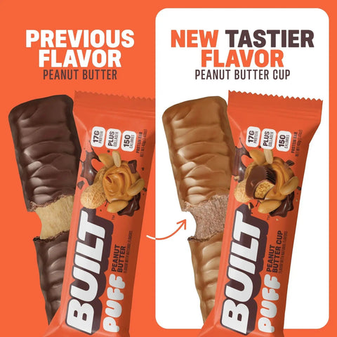 Built Bar Protein Puffs Peanut Butter Cup - proteinowy baton marshmallow w czekoladzie 17g białka & 140kcal by Built (built-bar-protein-puffs-peanut-butter-cup-proteinowy-baton-marshmallow-w-czekoladzie-17g-bialka-140kcal)