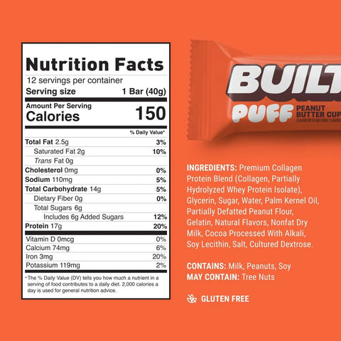 Built Bar Protein Puffs Peanut Butter Cup - proteinowy baton marshmallow w czekoladzie 17g białka & 140kcal by Built (built-bar-protein-puffs-peanut-butter-cup-proteinowy-baton-marshmallow-w-czekoladzie-17g-bialka-140kcal)