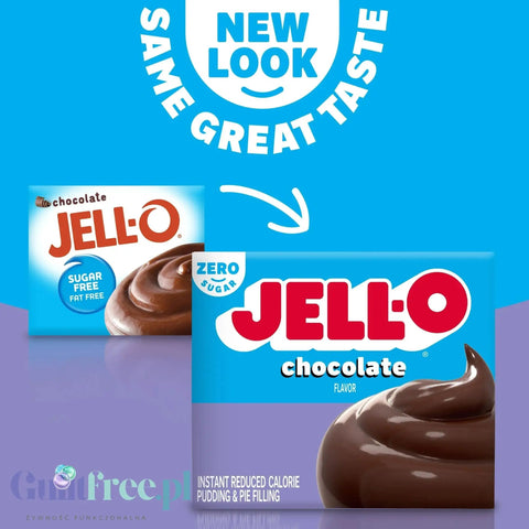 JellO Chocolate Pudding Sugar Free - budyń bez cukru & tłuszczu instant, smak czekoladowy by Jell-O (budyn-czekoladowy-zero-cukru-zero-tluszczu-o-obnizonej-kalorycznosci)