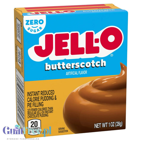 JellO Buttercotch Pudding Zero Sugar - Budyń Zero cukru & tłuszczu instant, smak Ciasteczkowy Herbatnikowy by Jell-O (budyn-ciasteczkowy-zero-cukru-zero-tluszczu-o-obnizonej-kalorycznosci)