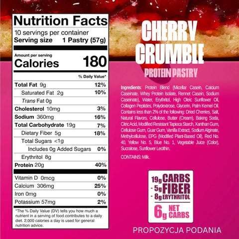 Legendary Foods Tasty Pastry Cherry Crumble - nadziewane ciacho na ciepło bez cukru, jak Pop Tarts by Legendary Foods (legendary-foods-tasty-pastry-cherry-crumble-nadziewane-ciacho-na-cieplo-bez-cukru-jak-pop-tarts)