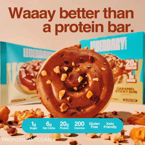 Legendary Foods Protein Sweet Roll Caramel Sticky Bun - proteinowe zawijane ciacho z karmelem i cynamonem bez cukru 20g białka by Legendary Foods (legendary-foods-protein-sweet-roll-caramel-sticky-bun-proteinowe-zawijane-ciacho-czekoladowe-bez-cukru-20g-bialka)