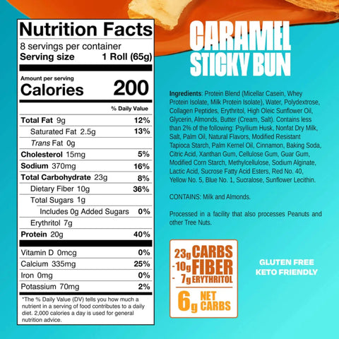 Legendary Foods Protein Sweet Roll Caramel Sticky Bun - proteinowe zawijane ciacho z karmelem i cynamonem bez cukru 20g białka by Legendary Foods (legendary-foods-protein-sweet-roll-caramel-sticky-bun-proteinowe-zawijane-ciacho-czekoladowe-bez-cukru-20g-bialka)