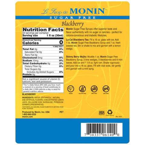 Monin Sugar Free Blackberry Syrup, 1L USA - syrop bez cukru i kalorii do kawy, smak jeżynowy by Monin (monin-sugar-free-blackberry-syrup-1l-usa-syrop-bez-cukru-i-kalorii-do-kawy-smak-jezynowy)