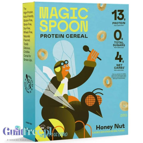 Magic Spoon Honey Nut - proteinowe keto płatki śniadaniowe bez glutenu, soi i cukru, smak Miód & Orzeszki by Magic Spoon (magic-spoon-honey-nut-proteinowe-keto-platki-sniadaniowe-bez-glutenu-soi-i-cukru-smak-gofry-klonowe)