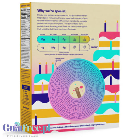 Magic Spoon Birthday Cake - proteinowe keto płatki śniadaniowe bez glutenu, soi i cukru by Magic Spoon (magic-spoon-birthday-cake-proteinowe-keto-platki-sniadaniowe-bez-glutenu-soi-i-cukru)