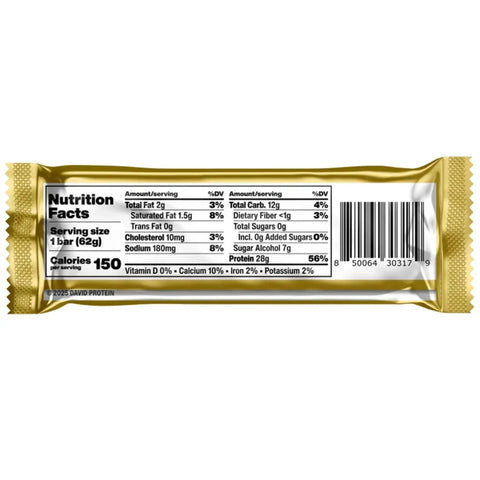 David Protein Bar Salted Peanut Butter 62g by David Bar (david-protein-bar-salted-peanut-butter-62g)