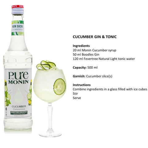Monin Pure Non Sucré Cucumber - niesłodzony syrop koncentrat bez cukru i słodzików z naturalnymi aromatami by Monin (monin-pure-non-sucre-cucumber-nieslodzony-syrop-koncentrat-bez-cukru-i-slodzikow-z-naturalnymi-aromatami)