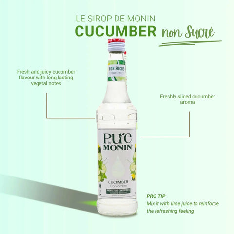 Monin Pure Non Sucré Cucumber - niesłodzony syrop koncentrat bez cukru i słodzików z naturalnymi aromatami by Monin (monin-pure-non-sucre-cucumber-nieslodzony-syrop-koncentrat-bez-cukru-i-slodzikow-z-naturalnymi-aromatami)