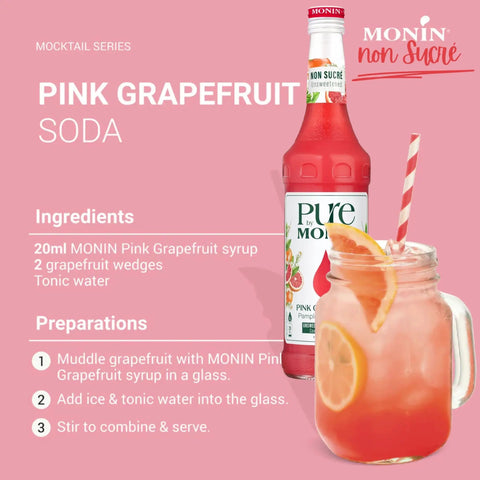 Monin Pure Non Sucré Pink Grapefruit - niesłodzony syrop koncentrat bez cukru i słodzików z naturalnymi aromatami by Monin (monin-pure-non-sucre-pink-grapefruit-nieslodzony-syrop-koncentrat-bez-cukru-i-slodzikow-z-naturalnymi-aromatami)