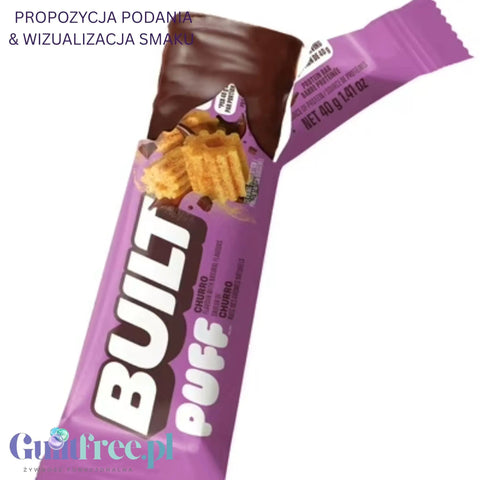 Built Bar Protein Puffs Churro - proteinowy baton marshmallow w czekoladzie 17g białka & 140kcal by Built (built-bar-protein-puffs-churro-proteinowy-baton-marshmallow-w-czekoladzie-17g-bialka-140kcal)