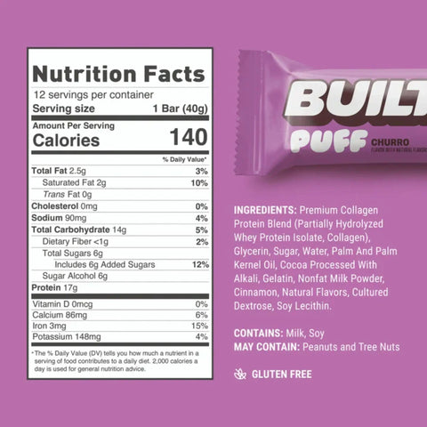 Built Bar Protein Puffs Churro - proteinowy baton marshmallow w czekoladzie 17g białka & 140kcal by Built (built-bar-protein-puffs-churro-proteinowy-baton-marshmallow-w-czekoladzie-17g-bialka-140kcal)