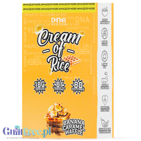 DNA Sports Cream of Rice, Banana Caramel Waffle 2kg - kleik ryżowy bez cukru, smak Gofry z Karmelem i Bananami by DNA Sports (dna-sports-cream-of-rice-banana-caramel-waffle-2kg-kleik-ryzowy-bez-cukru-smak-gofry-z-karmelem-i-bananami)