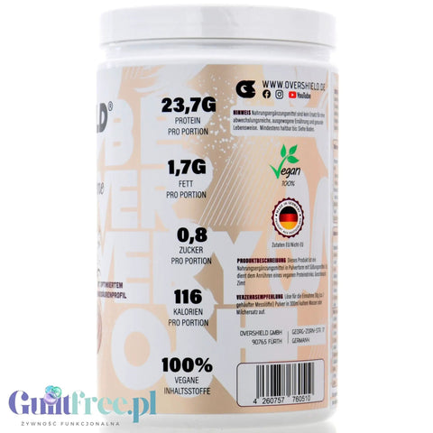 Overshield Vegan Crème de la Crème, Cini Cream Cereal - wegańska odżywka białkowa bez soi i glutenu, smak Płatki Cynamonowe by Overshield (overshield-vegan-creme-de-la-creme-cini-cream-cereal)