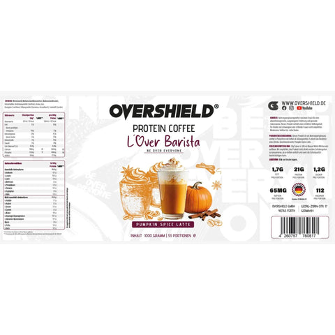 Overshield® Protein Coffee L'Over Barista Pumpkin Spice Latte - kawa proteinowa 21g białka by Overshield (overshield-protein-coffee-l-over-barista-pumpkin-spice-latte-kawa-proteinowa-21g-bialka)