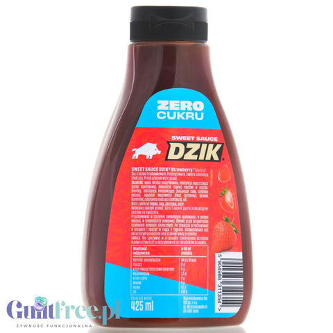 WK Nutrition Dzik Sweet Sauce Strawberry Zero Cukru - syrop bez cukru o smaku truskawkowym, 10kcal -