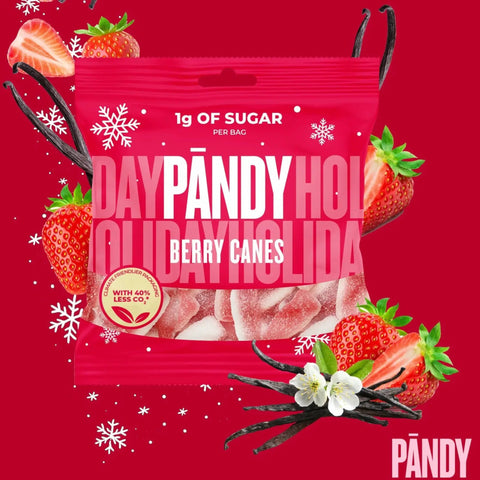 Pandy Berry Canes - żelki błonnikowe bez cukru 45% mniej kalorii, Truskawka i Wanilia by Pandy Protein (pandy-berry-canes-zelki-blonnikowe-bez-cukru-45-mniej-kalorii-truskawka-i-wanilia)