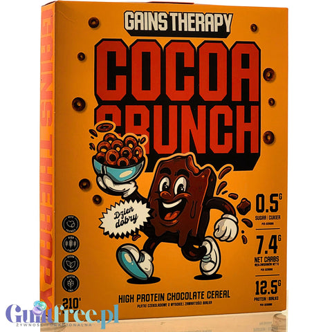 Gains Therapy Cocoa Crunch - bezglutenowe keto płatki czekoladowe o wysokiej zawartości białka by Gains Therapy (gains-therapy-cocoa-crunch-platki-czekoladowe-o-wysokiej-zawartosci-bialka)