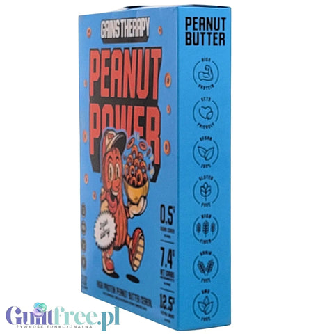 Gains Therapy Peaunt Power - płatki śniadaniowe z masłem orzechowym o wysokiej zawartości białka by Gains Therapy (gains-therapy-peaunt-power-platki-sniadaniowe-z-maslem-orzechowym-o-wysokiej-zawartosci-bialka)