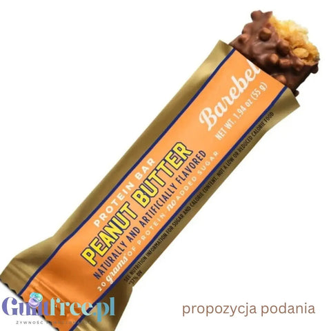 Barebells Peanut Butter - 20g białka & 200 kcal, baton białkowy bez cukru wersja UE by Barebells (barebells-peanut-butter-20g-bialka-200-kcal-baton-bialkowy-bez-cukru)