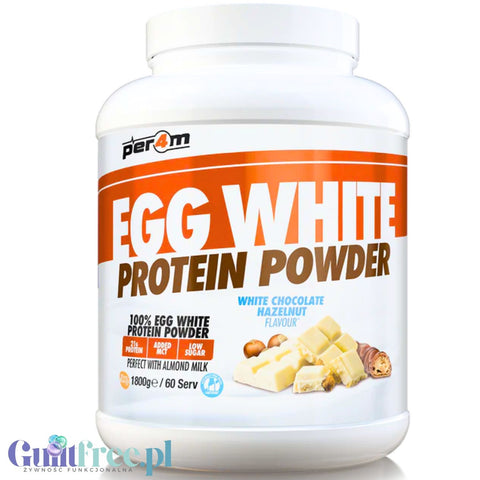 Per4m Egg White Protein White Chocolate Hazelnut 1,8kg - odżywka białkowa z białek jaj albuminy