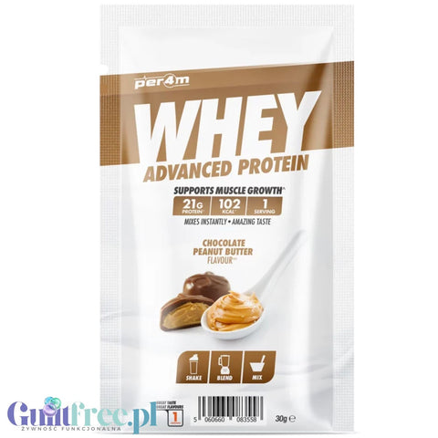 Per4m Whey Advanced Protein Chocolate Peanut Butter 30g saszetka - gęsta odżywka białkowa WPC, WPI & MPC by per4m® (per4m-whey-advanced-protein-chocolate-peanut-butter-30g-saszetka-gesta-odzywka-bialkowa-wpc-wpi-mpc)